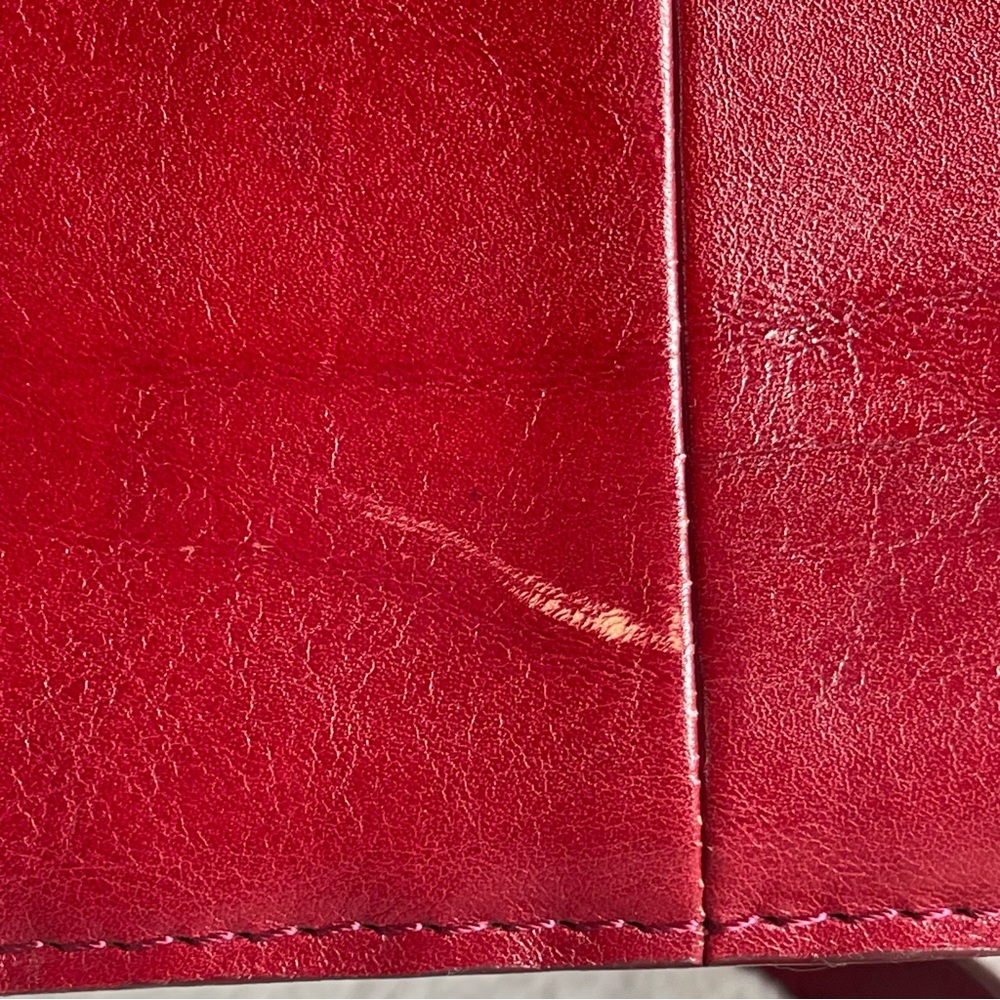 Classic Ladies Tony Perotti Briefcase, Laptop Bag. Red Leather. Gently Used. - Picture 8 of 15